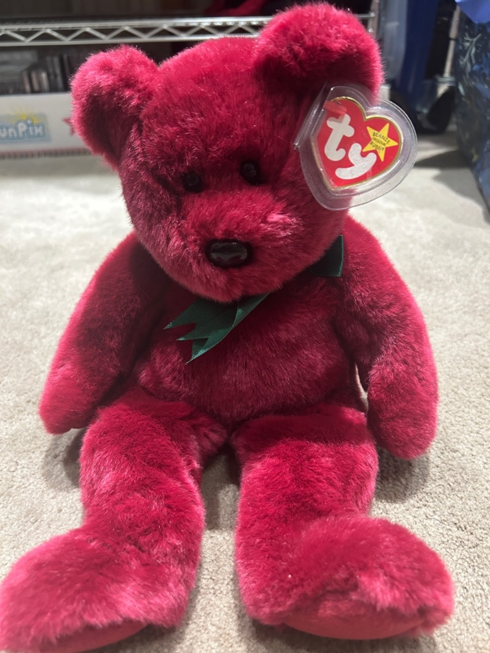 Ty Beanie Baby Plush Red Teddy Bear - Soft Collectible Toy